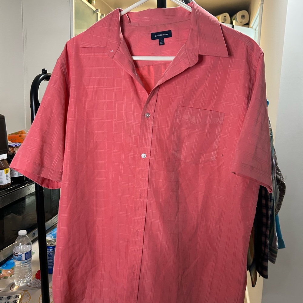 Croft & Barrow Men's Coral Casual Button Down Shirt